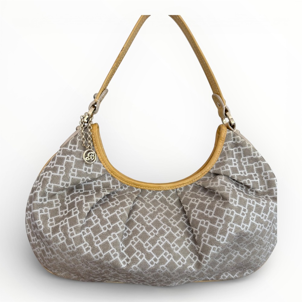 Bally Vintage Swiss-Made Monogram Canvas Hobo Shoulder Bag